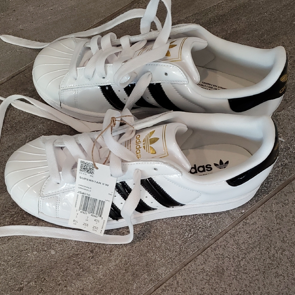adidas Women's White Black Superstar Sneakers